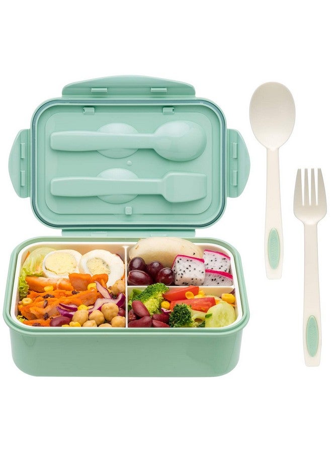 LOVINA Bento Boxes for Adults - 1100 ML Bento Lunch Box For Kids Childrens With Spoon & Fork - Durable Perfect Size for On-the-Go Meal, BPA-Free and Food-Safe Materials(Green) - Image 1
