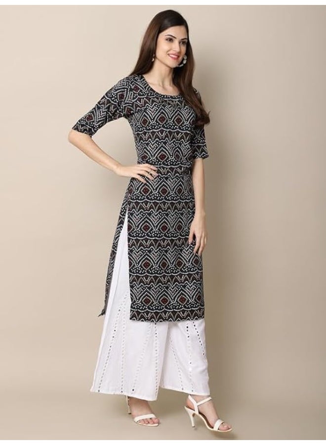 Pinkmint store Women's Crepe Print Straight Kurta [Pack of 6] 2XL - Image 3