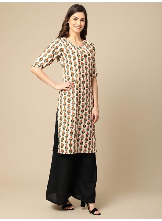 Pinkmint store Women's Crepe Print Straight Kurta [Pack of 6] 2XL - Image 5