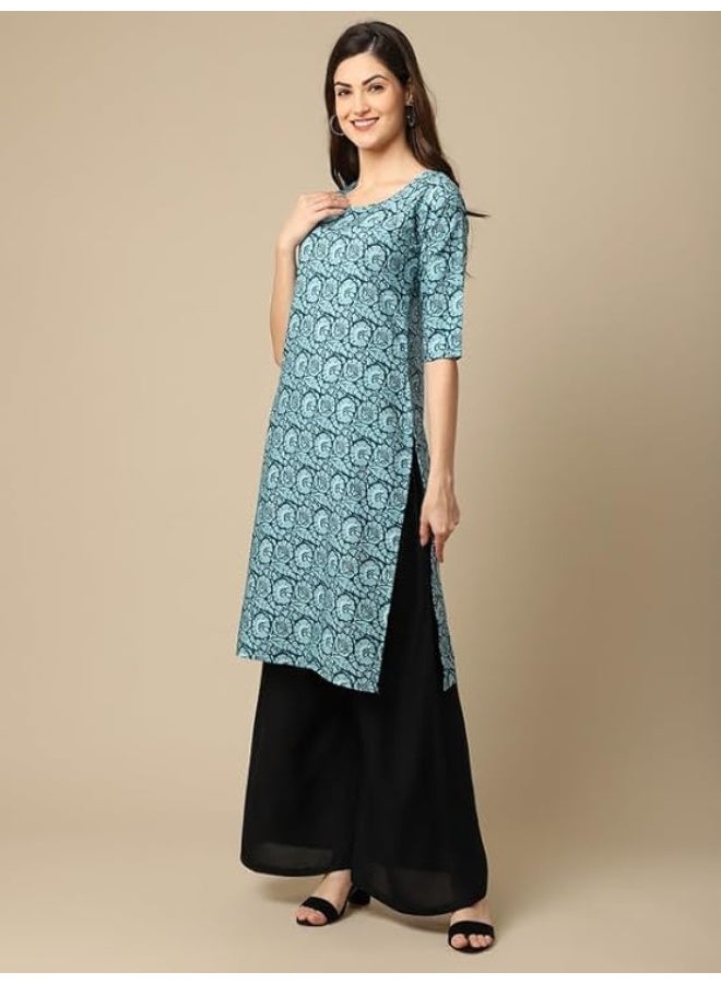 Pinkmint store Women's Crepe Print Straight Kurta [Pack of 6] 2XL - Image 4