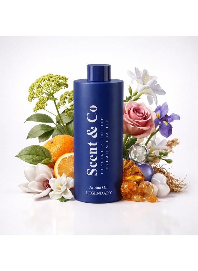 Scent & Co Legendary  Diffuser Aroma Oil  500 ML, Bold and everlasting, Legendary Oil embodies greatness. Spicy saffron and citrus open the way to a luxurious oud and rose heart, finishing with amber and woods. A fragrance worthy of icons. - Image 1