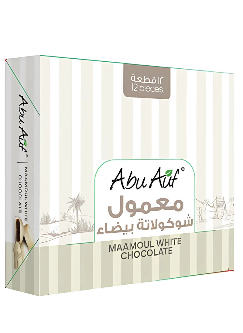 Abu Auf Maamoul dates covered with white chocolate  (Box of 12 pieces)  - Image 1