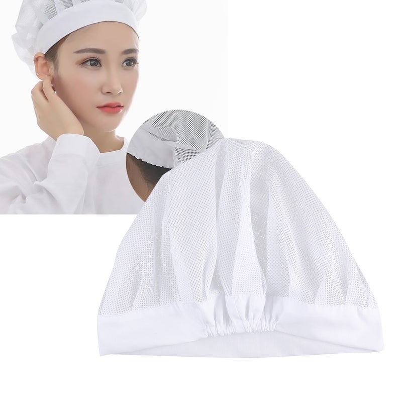 👕 قبعة قطنية فاخرة واقية ضد تساقط الشعر حاجب للهواء واسعة الحواف ومرنة للاستخدام اليومي في المنزل باللون الأبيض - Image 4