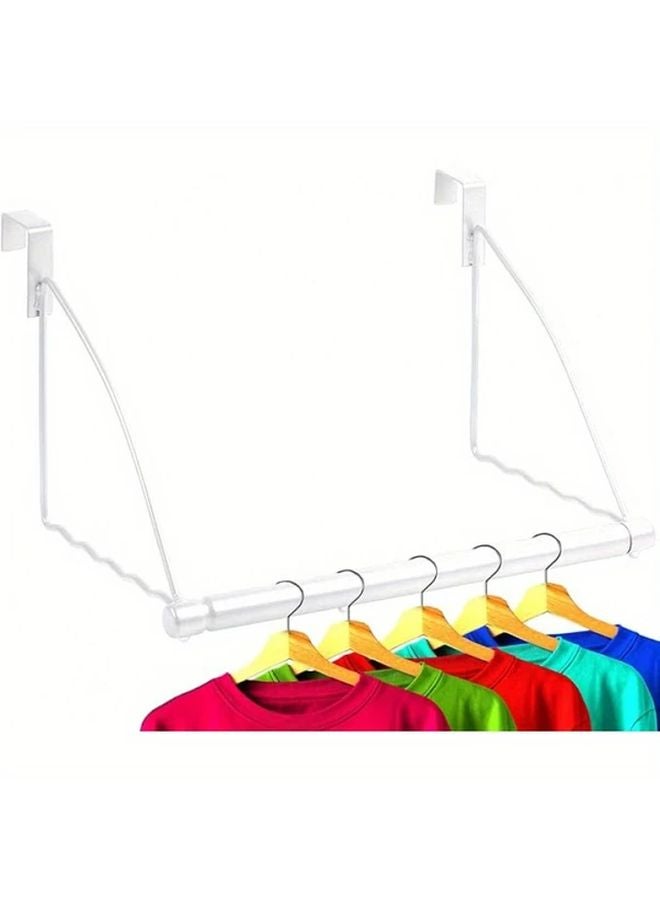 مشبك معدني أبيض قابل للتعديل يعلق على الباب، سهل التركيب، يناسب الأبواب بسمك 1 بوصة، مثالي للغرف النوم والحمامات - Image 3