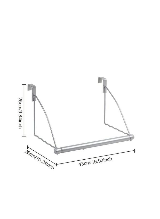 مشبك معدني أبيض قابل للتعديل يعلق على الباب، سهل التركيب، يناسب الأبواب بسمك 1 بوصة، مثالي للغرف النوم والحمامات - Image 4