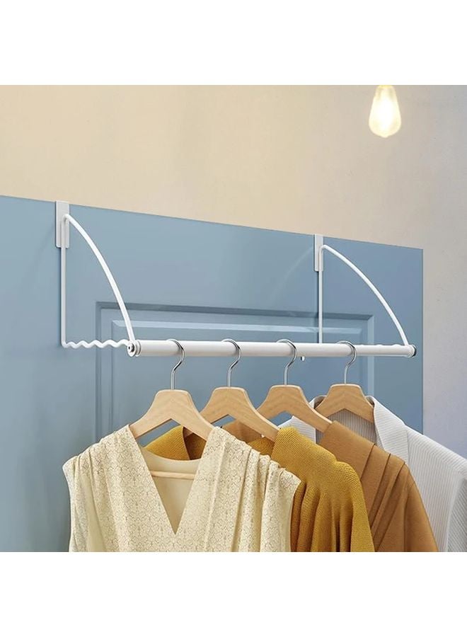 مشبك معدني أبيض قابل للتعديل يعلق على الباب، سهل التركيب، يناسب الأبواب بسمك 1 بوصة، مثالي للغرف النوم والحمامات - Image 2