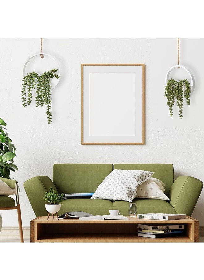 Garlo - 2 Pcs Artificial Hanging Plants, Faux String of Plants with Wood Pot, and Lanyard Boho Greenery, Wall Decor Artificial Succulents for Home Office Indoor Outdoor Decoration - Image 1