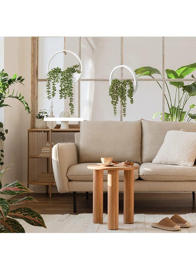 Garlo - 2 Pcs Artificial Hanging Plants, Faux String of Plants with Wood Pot, and Lanyard Boho Greenery, Wall Decor Artificial Succulents for Home Office Indoor Outdoor Decoration - Image 1