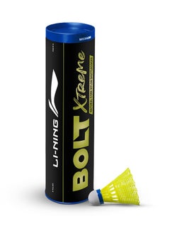 Li-Ning Bolt Xtreme Medium - Nylon Shuttlecock - Pack Of 6 - Yellow/Medium  - Image 1