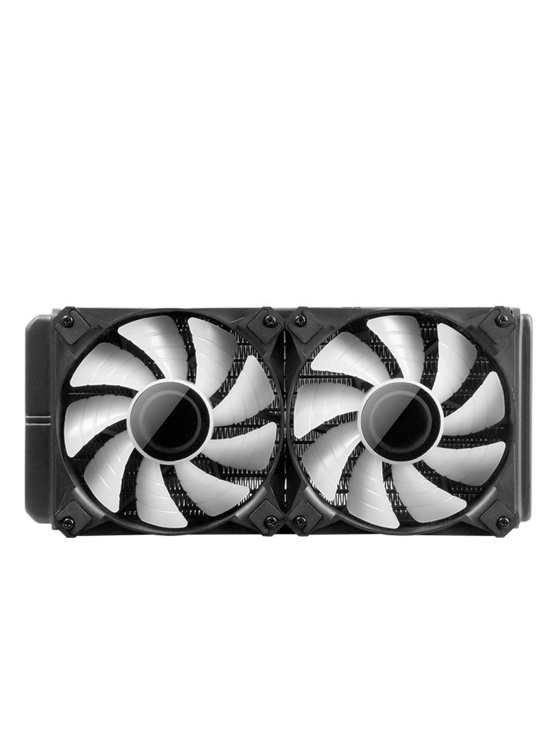 Darkflash  DX240 V2.6 ARG CPU Liquid Cooler, Latest Intel 17xx & AMD5 Support, 1800 RPM, Water Pump Infinity Mirror With 360 Degree Rotation, Low Noise 32dba, 51CFM