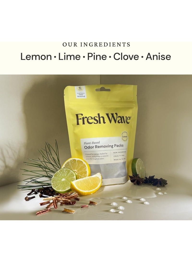 Fresh Wave Fresh Wave Lemon Odor Eliminating & Deodorizing Packs | Bag of 6 | Safer Odor Relief for Small Spaces | Natural Plant-Based Odor Eliminator | Odor Absorbers for Home  - Image 2