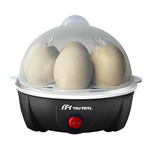 truTRTL Mr. TRU Smart Instant Egg Boiler Machine 350 Watts | Boil upto 7 Eggs (Hard, Medium, Soft) | Automatic, Overheat Protection | Black - Image 1