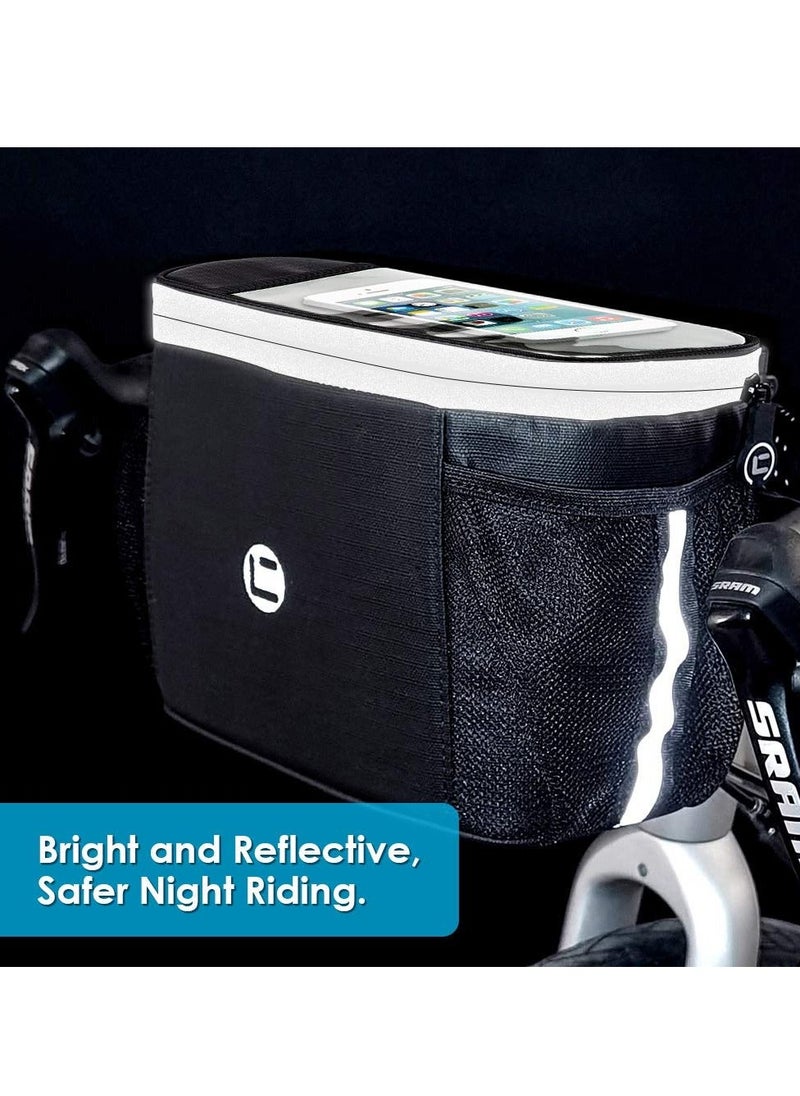 Y&D Bike Handlebar Bag, Insulated Front Phone Bag Cooler Storage Pouch, Basket with TPU Touch Screen Insulation Bicycle Frame Strap on Cycling Accessories  - Image 3