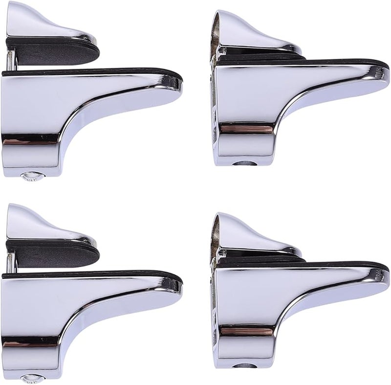 4pcs Zinc Alloy Adjustable Glass Shelf Brackets Wall Mount Clamps for Display Cabinet Storage - Image 1