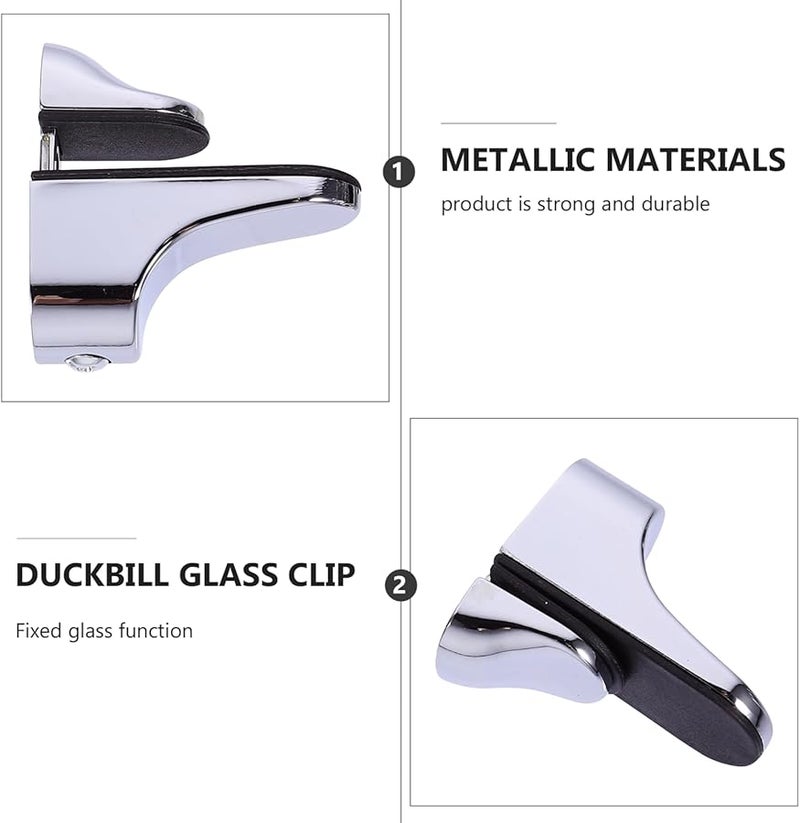 4pcs Zinc Alloy Adjustable Glass Shelf Brackets Wall Mount Clamps for Display Cabinet Storage - Image 4