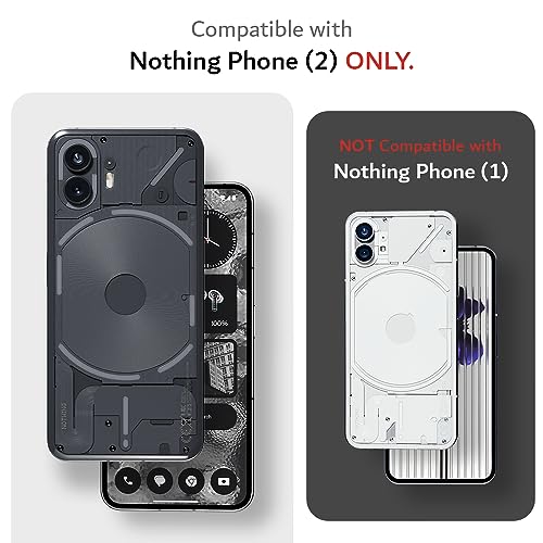 TUDIA Ultra Clear Fit Designed for Nothing Phone (2) Case, [LUCION] Shockproof TPU Bumper Anti-Yellowing Transparent Hard Back Ultra Slim Grip Protection for Nothing Phone 2 Cover 2023 (Black) - Image 2