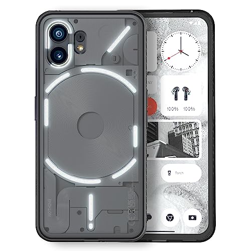 TUDIA Ultra Clear Fit Designed for Nothing Phone (2) Case, [LUCION] Shockproof TPU Bumper Anti-Yellowing Transparent Hard Back Ultra Slim Grip Protection for Nothing Phone 2 Cover 2023 (Black) - Image 1