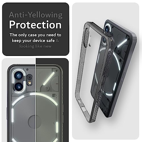 TUDIA Ultra Clear Fit Designed for Nothing Phone (2) Case, [LUCION] Shockproof TPU Bumper Anti-Yellowing Transparent Hard Back Ultra Slim Grip Protection for Nothing Phone 2 Cover 2023 (Black) - Image 4