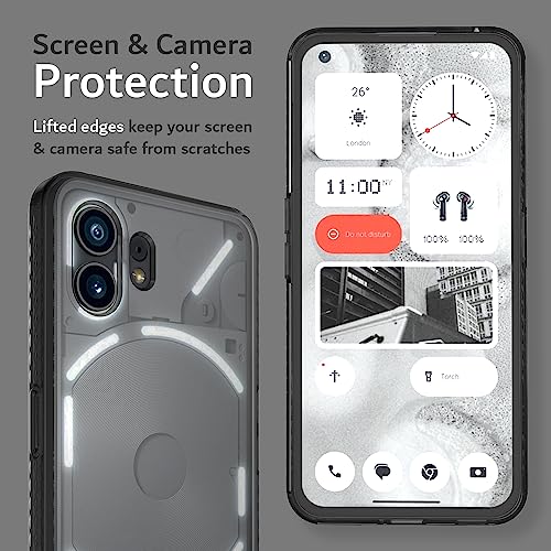 TUDIA Ultra Clear Fit Designed for Nothing Phone (2) Case, [LUCION] Shockproof TPU Bumper Anti-Yellowing Transparent Hard Back Ultra Slim Grip Protection for Nothing Phone 2 Cover 2023 (Black) - Image 5