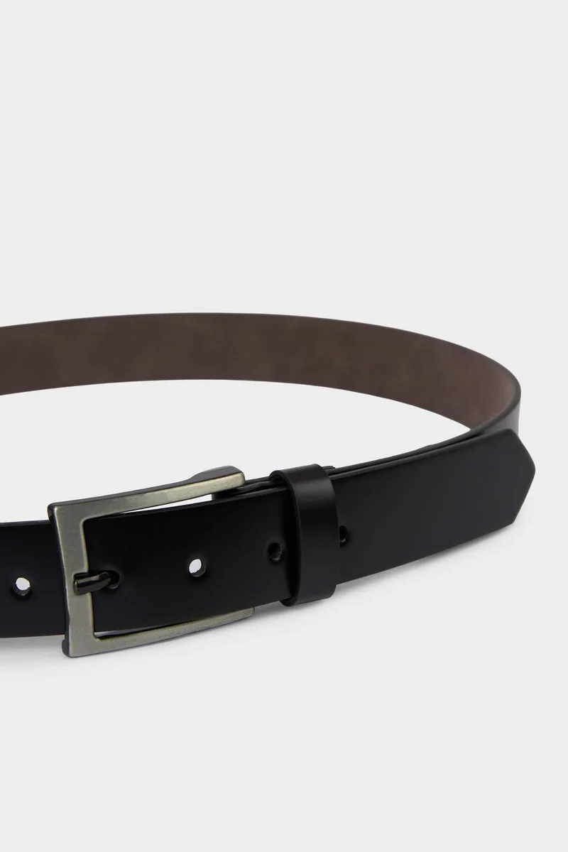 ديفاكتو Man Rectangle Clasp Faux Leather Jean Belt