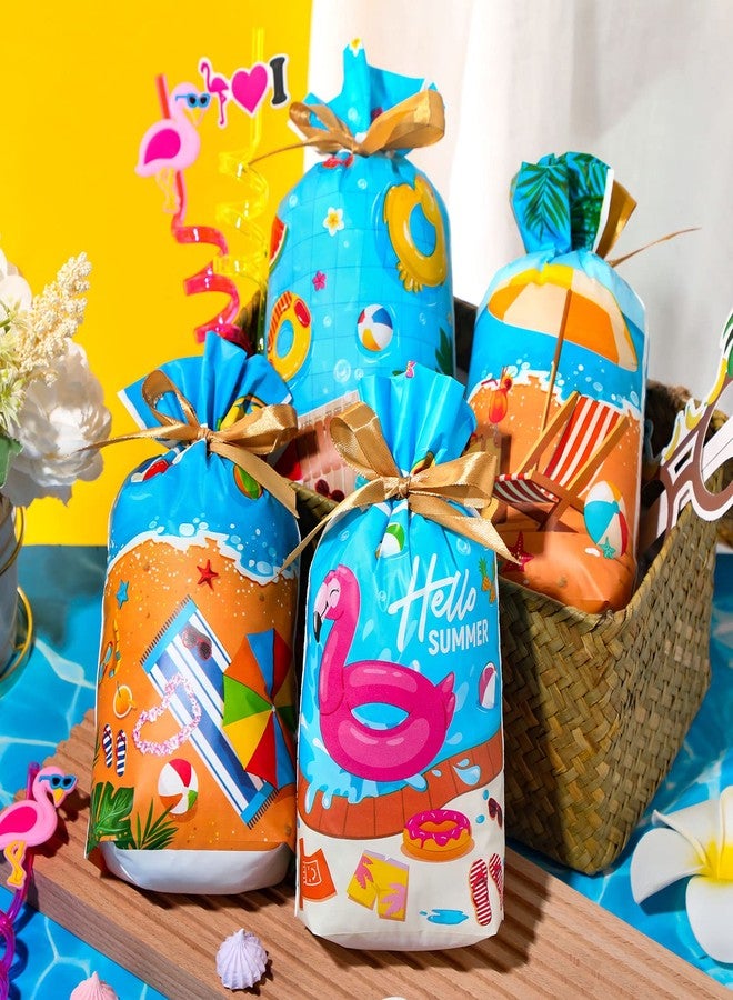 Tiamon 60 Pcs Summer Party Favor Summer Pool Beach Drawstring Gift Bags Pool Plastic Candy Goodies Bags Beach Ball Treat Pouch for Hawaiian Luau Party Favors - Image 4