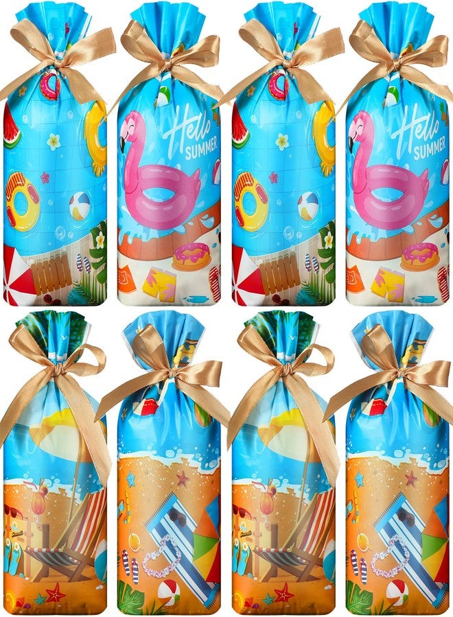 Tiamon 60 Pcs Summer Party Favor Summer Pool Beach Drawstring Gift Bags Pool Plastic Candy Goodies Bags Beach Ball Treat Pouch for Hawaiian Luau Party Favors - Image 1