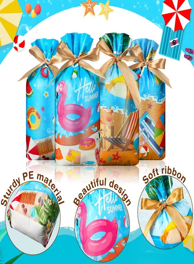 Tiamon 60 Pcs Summer Party Favor Summer Pool Beach Drawstring Gift Bags Pool Plastic Candy Goodies Bags Beach Ball Treat Pouch for Hawaiian Luau Party Favors - Image 3