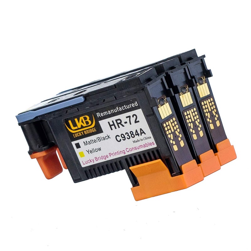 LKB Remanufactured HP72 printheads C9380A C9383A C9384A New Updated Chips Replacement for HP Designjet T610 T620 T770 T790 T1100 T1120 1200 T1300 T2300 (1MK/Y+1C/M+1PK/G)- 1 Set 3PK -US - Image 3