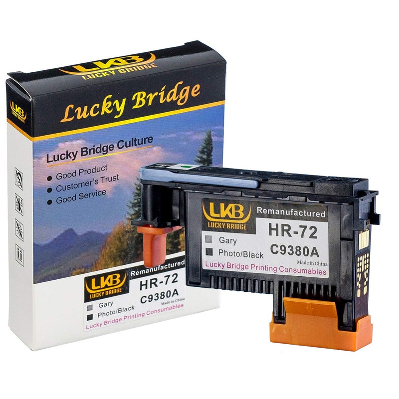LKB Remanufactured HP72 printheads C9380A C9383A C9384A New Updated Chips Replacement for HP Designjet T610 T620 T770 T790 T1100 T1120 1200 T1300 T2300 (1MK/Y+1C/M+1PK/G)- 1 Set 3PK -US - Image 5