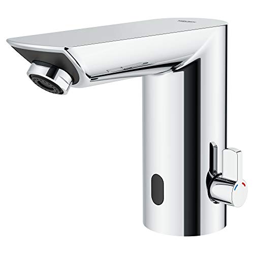 GROHE 36468000 Bau Cosmopolitan E Touchless Electronic Faucet Less Mixing, Battery-Powered, DC, Starlight Chrome - Image 3