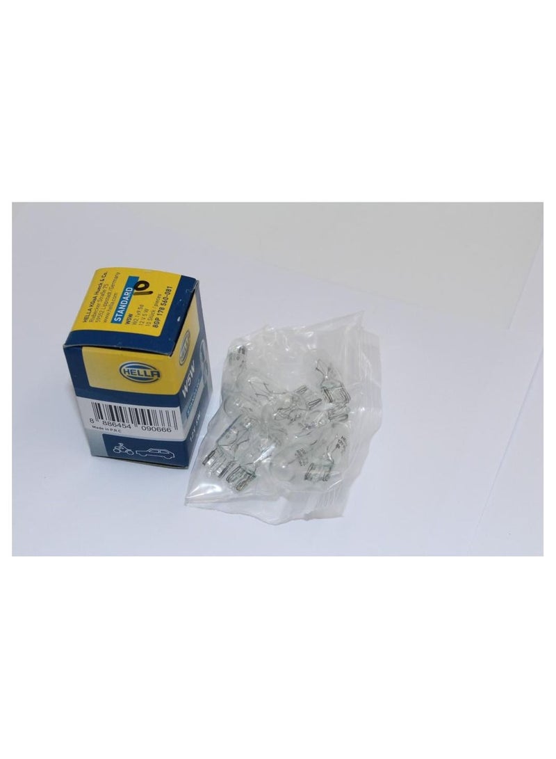 HELLA LIGHT BULB W5W 12V (One Pack of 10 Bulbs) - Image 1