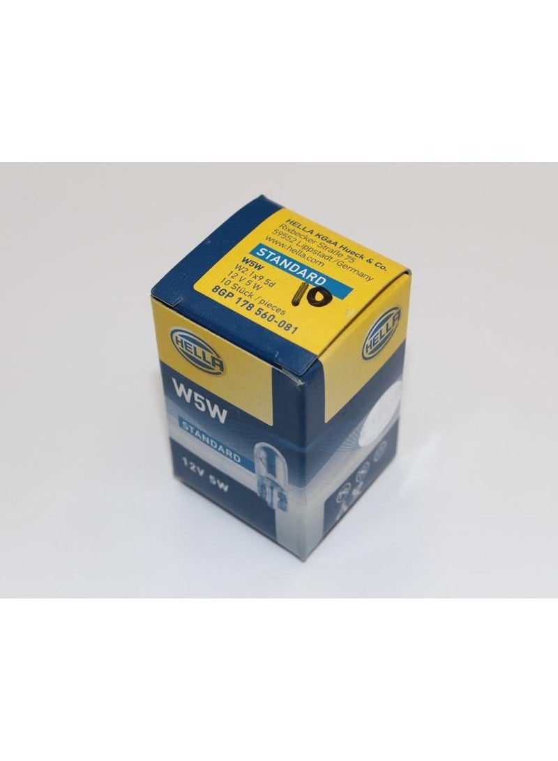 HELLA LIGHT BULB W5W 12V (One Pack of 10 Bulbs) - Image 2