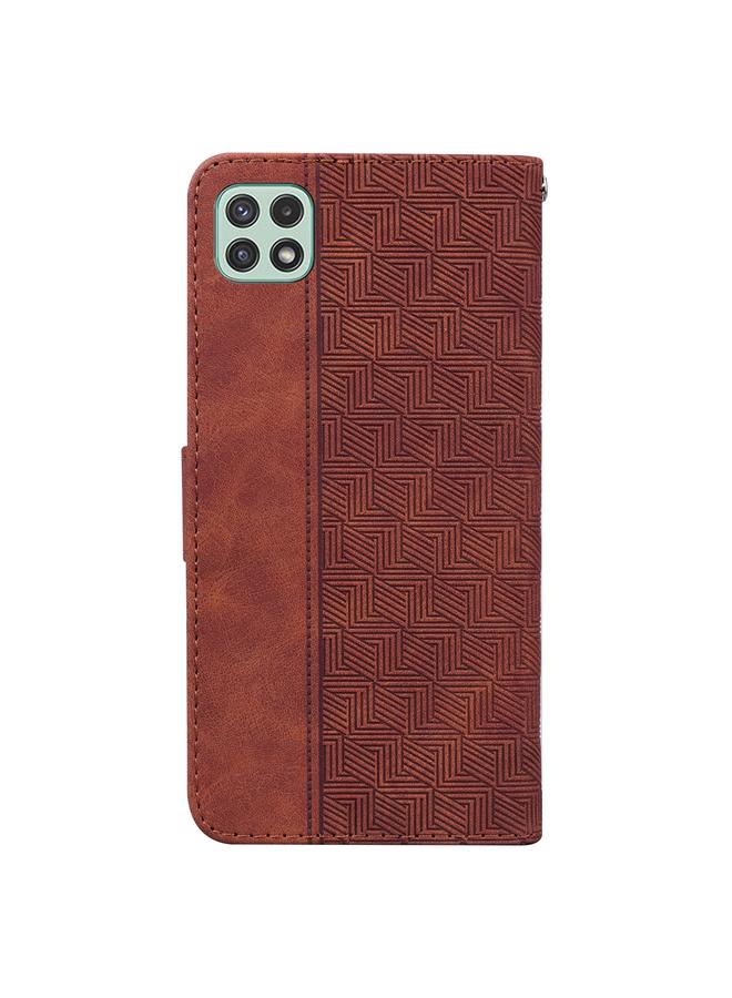 اس-توب جراب لهاتف Samsung Galaxy A22 5G، جراب جلدي منقوش هندسيًا - Image 3