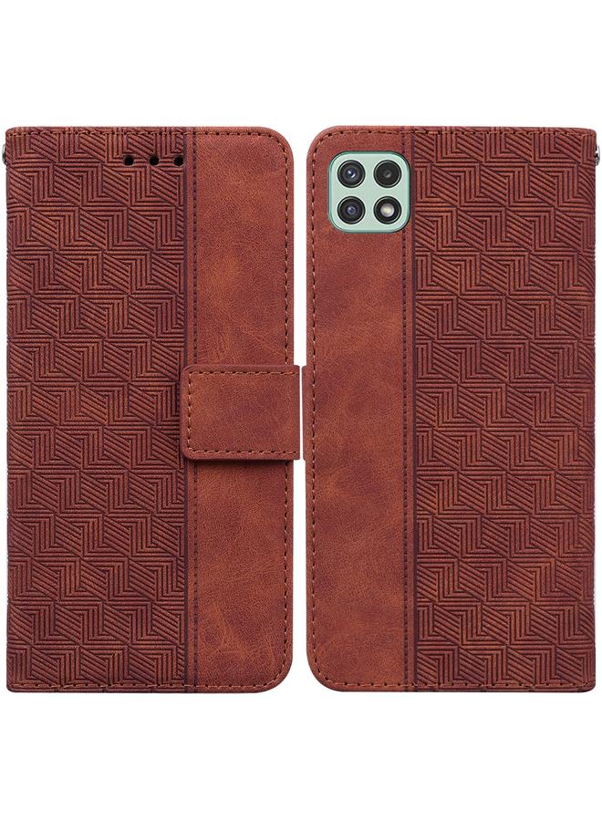 اس-توب جراب لهاتف Samsung Galaxy A22 5G، جراب جلدي منقوش هندسيًا - Image 1