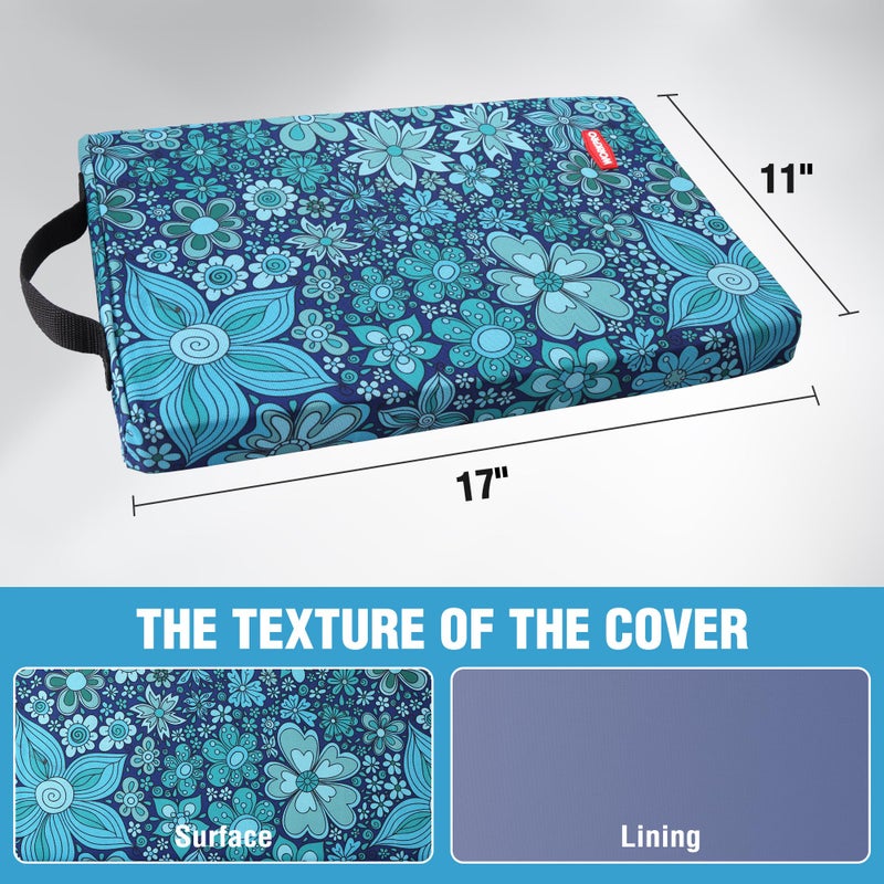WORKPRO 17" Kneeling Pad with Removable Cover, Soft Pad Cushioning for Knee, Large Foam Kneeler Pad for Gardening, Daily Chores, Workout Supplies, Blue Floral Printing - Image 5
