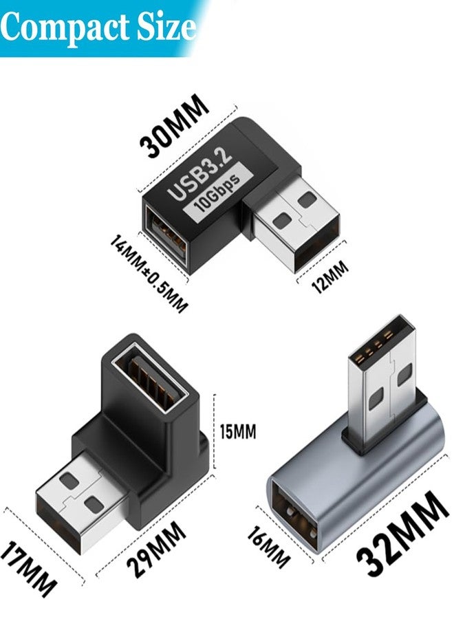 Warmstor 6 Pack 10Gbps USB 3.0 Male to Female Adapter Up Down Left Right 90 Degree Right Angle USB Cable Extension Connector 6 Types Support 3A Charging Speed - Image 2