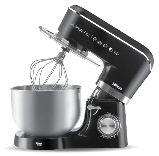 Mienta Platinum Plus Stand Mixer with Accessories, 5.5L, 1300W, Black - KM38332A - Image 1