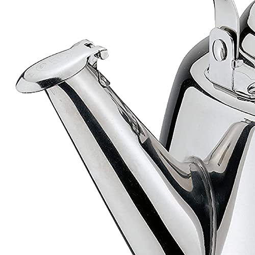 Cilio غلاية ماء سيليو تقليدية من الفولاذ المقاوم للصدأ، غلاية على الموقد بمقابض خشبية، سعة 2.6 لتر، فضي - Image 4