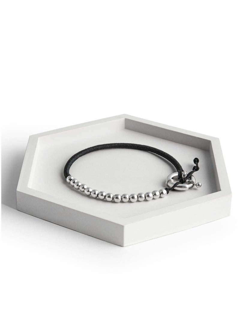 Minza ” Orb ”Pure 925 Sterling Silver, Handmade Bracelet for Men, Woven & Braided Bracelet, 3.500 grams of Silver, Jewelry for Casual & Special Occasion - Image 3