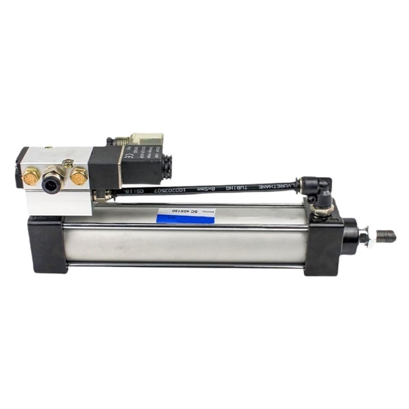 SCF32x75 Pneumatic Solenoid Valve Integrated Cylinder Set With Fittings Base AC110V - Image 3