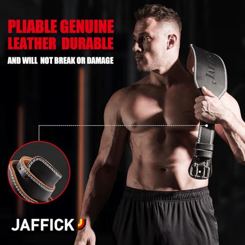 Jaffick Genuine Leather Weight Lifting Belt for Men Gym Weight Belt Lumbar Back Support Powerlifting Weightlifting Heavy Duty Workout Training Strength Training Equipment - Image 5