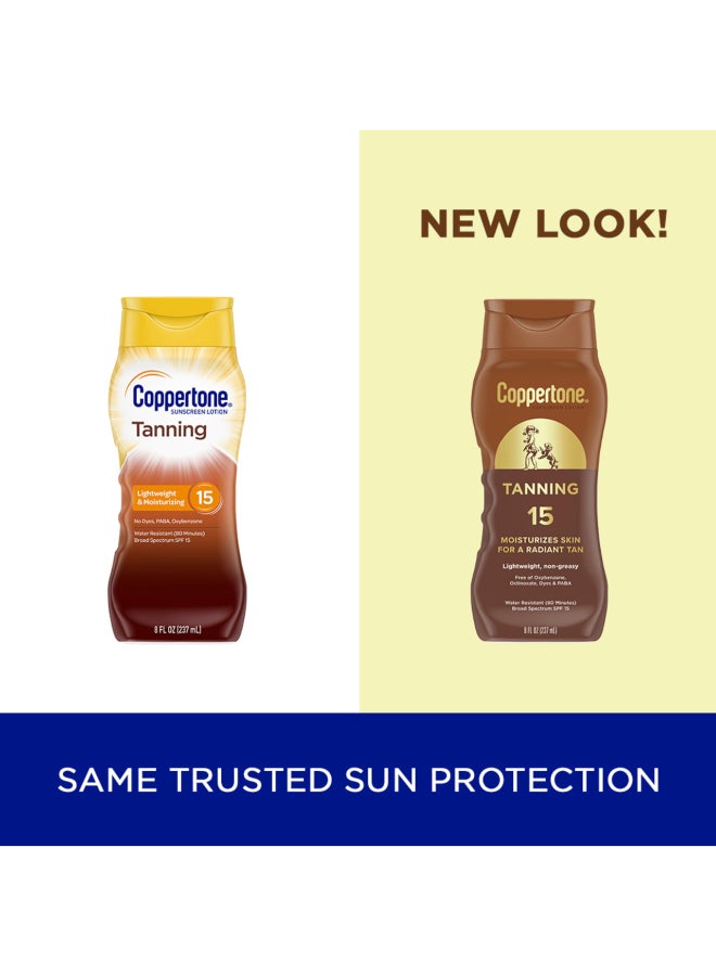 Coppertone Tanning Sunscreen Lotion Water Resistant Body Sunscreen SPF 15 Broad Spectrum SPF 15 Sunscreen 8 Fl Oz Bottle Pack of 12 - Image 4