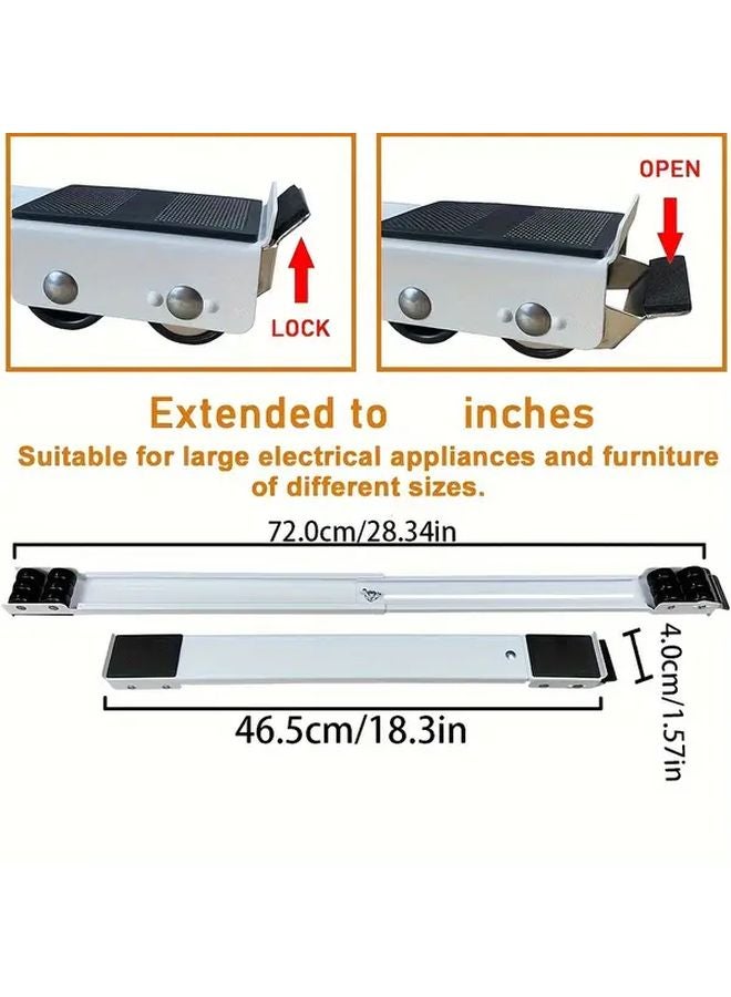 عجلات معدنية بيضاء ثقيلة متعددة الاستخدامات زوج واحد بتصميم دوار للأجهزة - Image 4