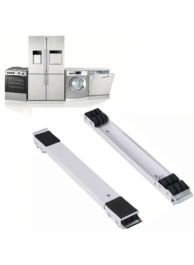 عجلات معدنية بيضاء ثقيلة متعددة الاستخدامات زوج واحد بتصميم دوار للأجهزة - Image 1