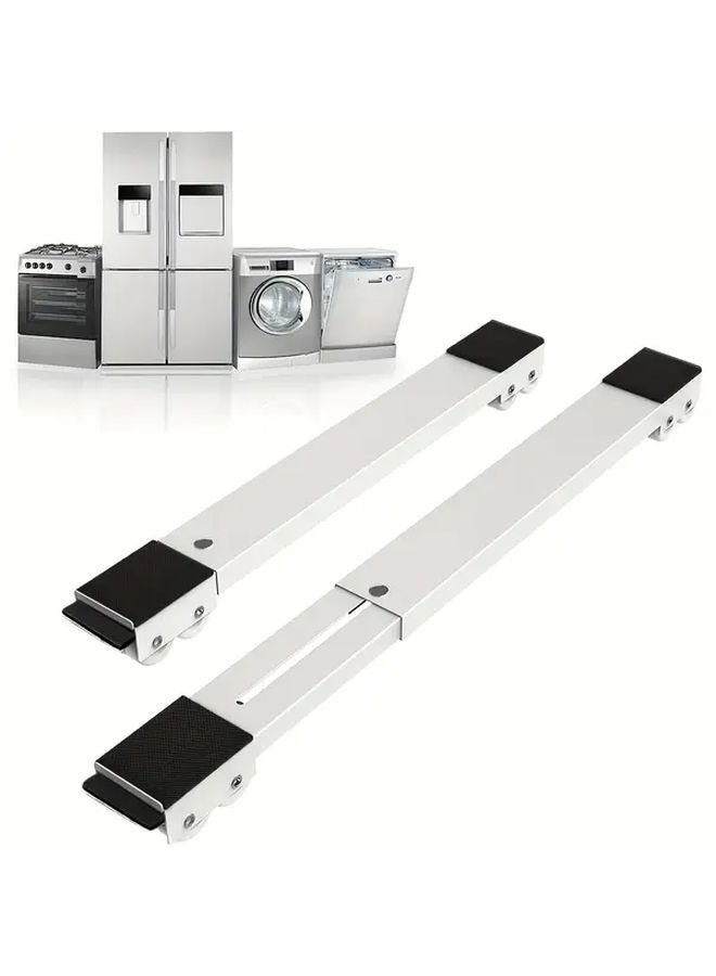 عجلات معدنية بيضاء ثقيلة متعددة الاستخدامات زوج واحد بتصميم دوار للأجهزة - Image 2