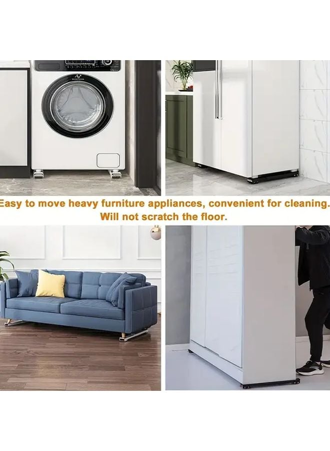 عجلات معدنية بيضاء ثقيلة متعددة الاستخدامات زوج واحد بتصميم دوار للأجهزة - Image 5