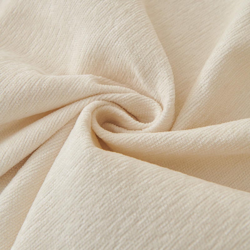 DREAMINGO Sofa Covers Washable Thick Chenille Couch Cover for 2 Cushion Couch Sofa Multi-Use Couch Cover Blanket Modern Pet Furniture Protector Sectional Couch Slipcover 71"x118", Beige White - Image 3