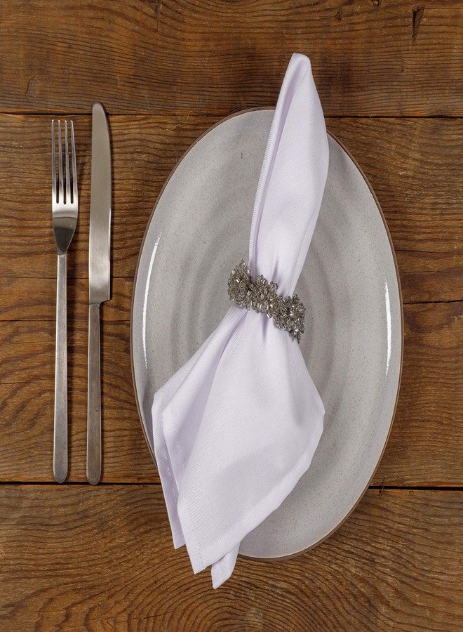 كاف هوم مناديل عشاء KAF Home Feast | مجموعة من 12 منديل قماشي كبير الحجم وسهل العناية (18 × 18 بوصة) - أبيض - Image 2