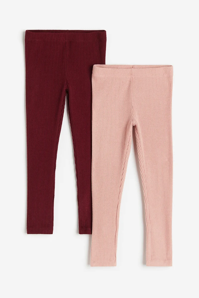H&M 2-pack rib-knit leggings