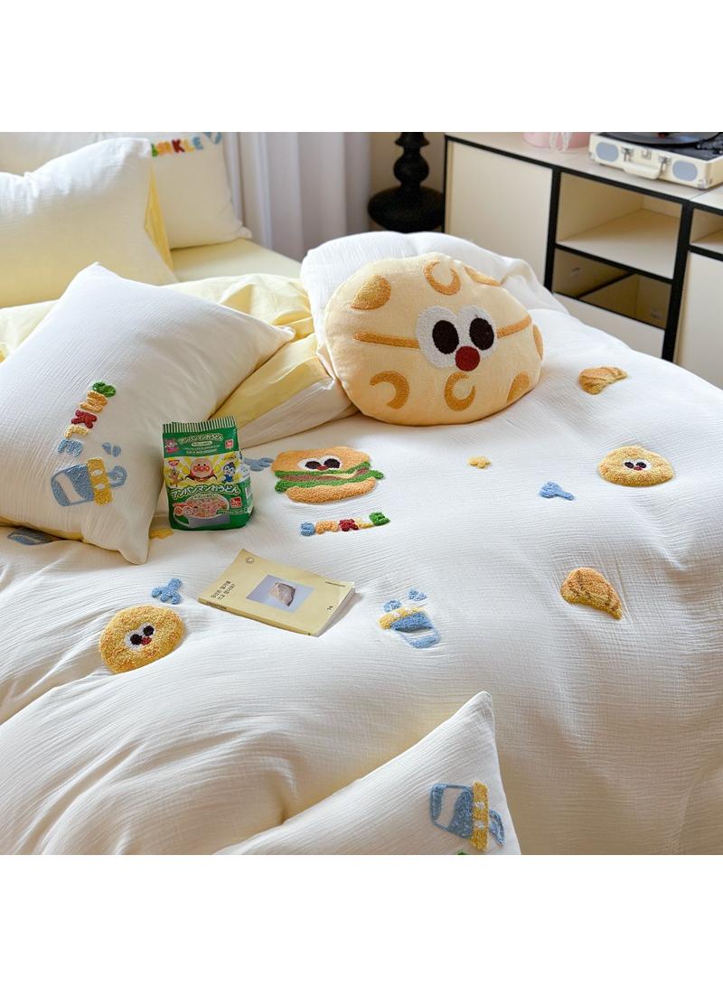 4-Piece Cartoon Anime A-Class Pure Cotton Embroidery Comfortable Set Bed Sheet Set Children's Day Gift Birthday Gift  - Image 1